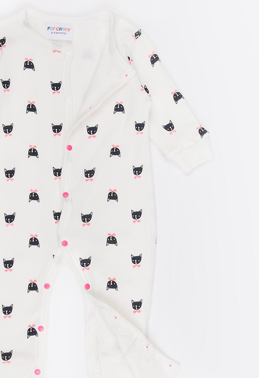 Pop Candy - Printed Sleepsuit White