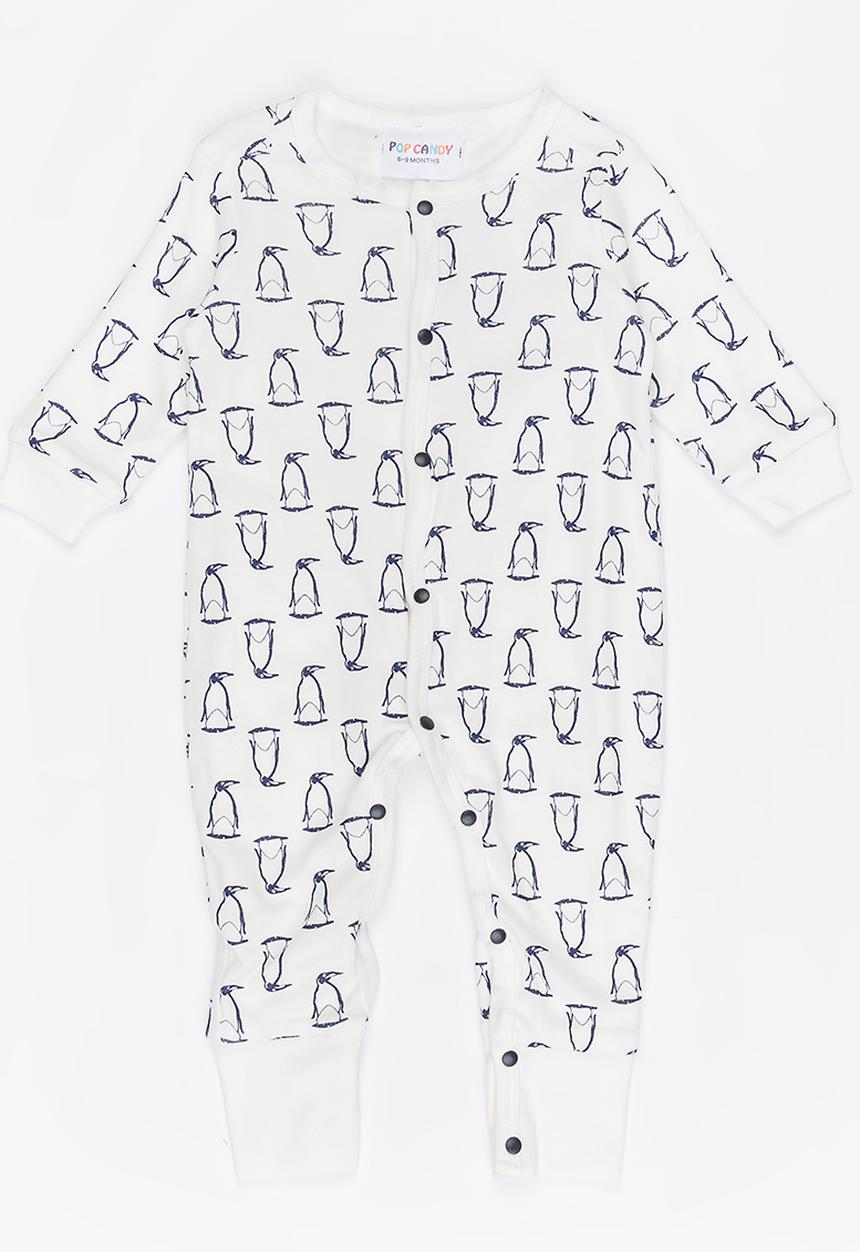 Pop Candy - Printed Sleepsuit White