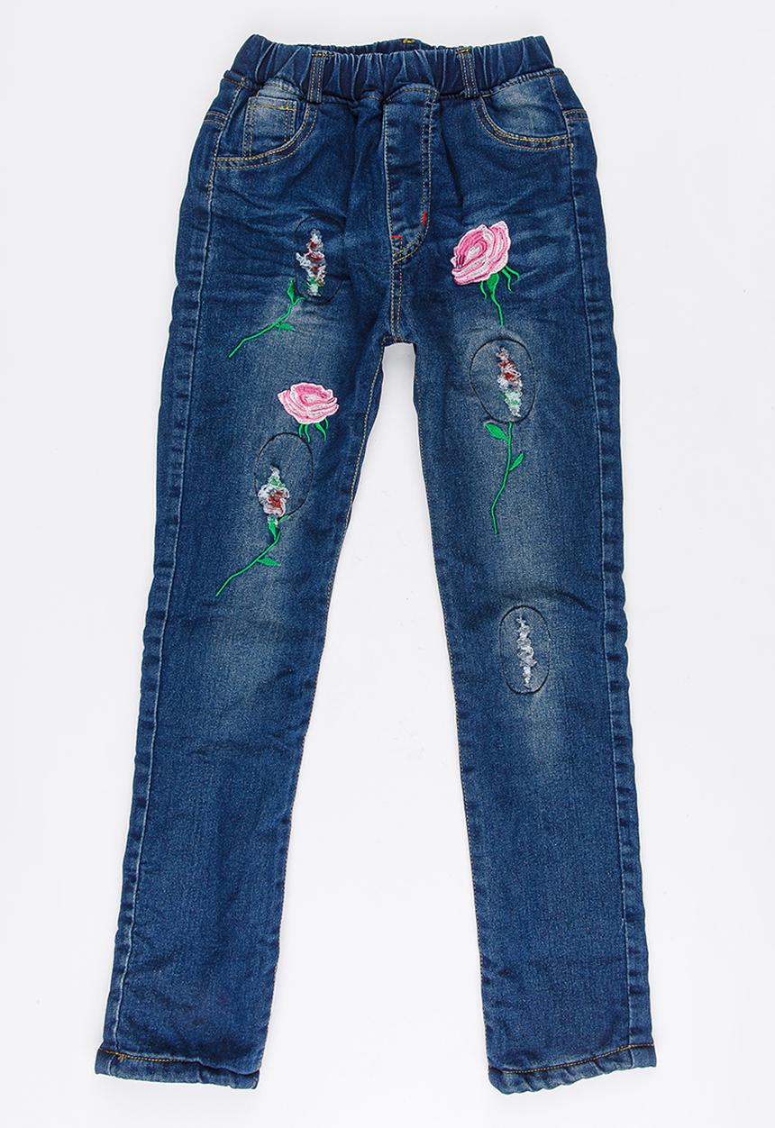 Pop Candy - Girls Printed  Jeans Blue