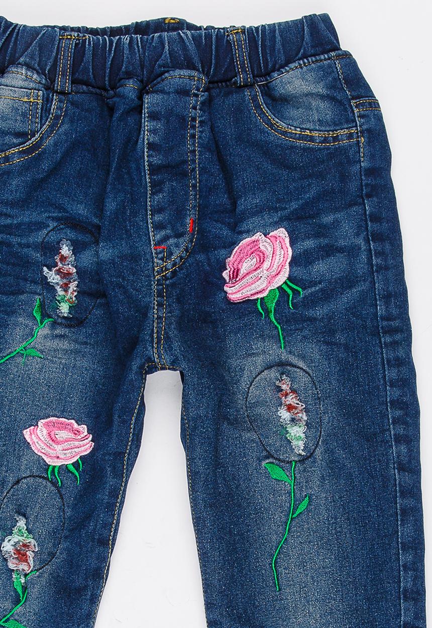 Pop Candy - Girls Printed  Jeans Blue
