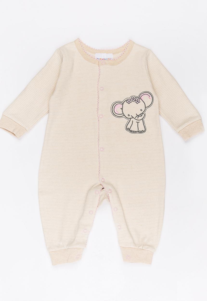 Pop Candy - Elephant printed sleepsuit - beige