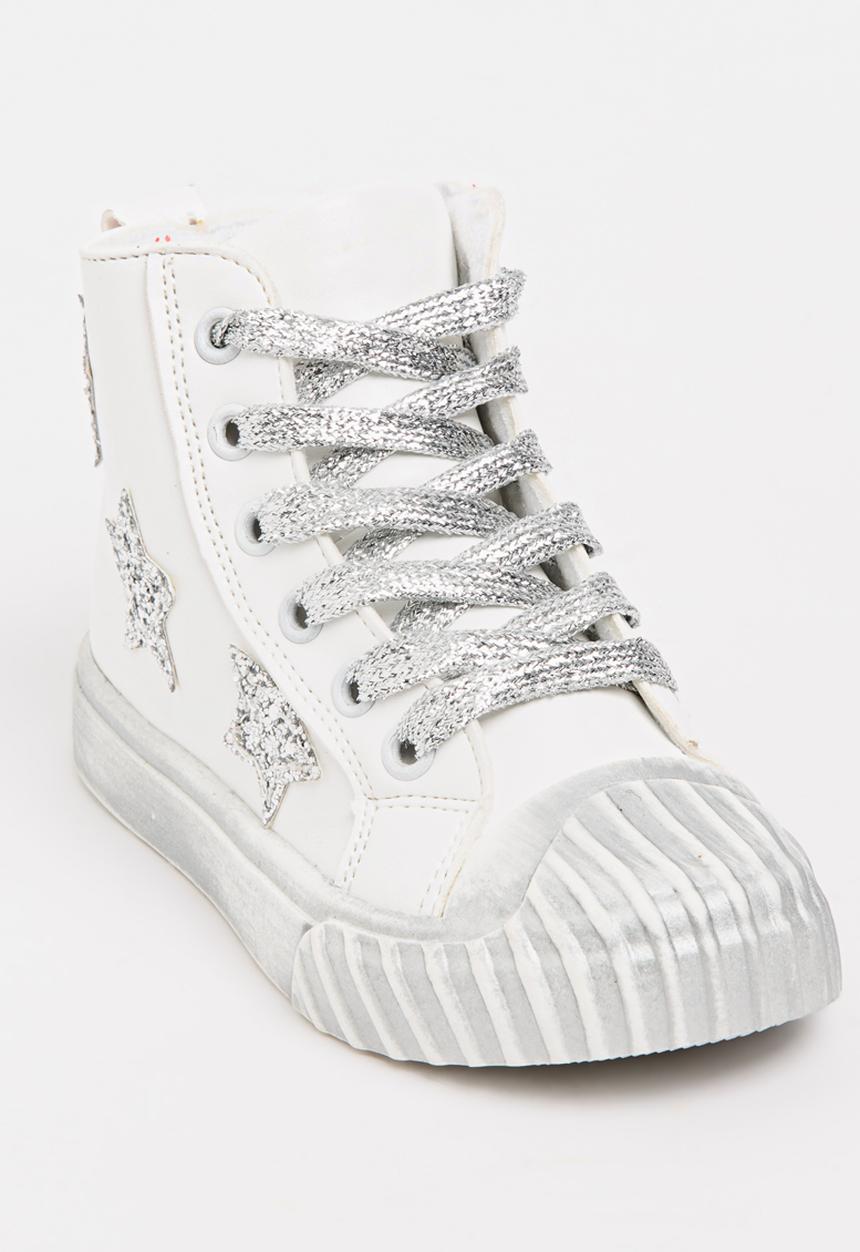 Pop Candy - Girls Star Embellished Sneaker White