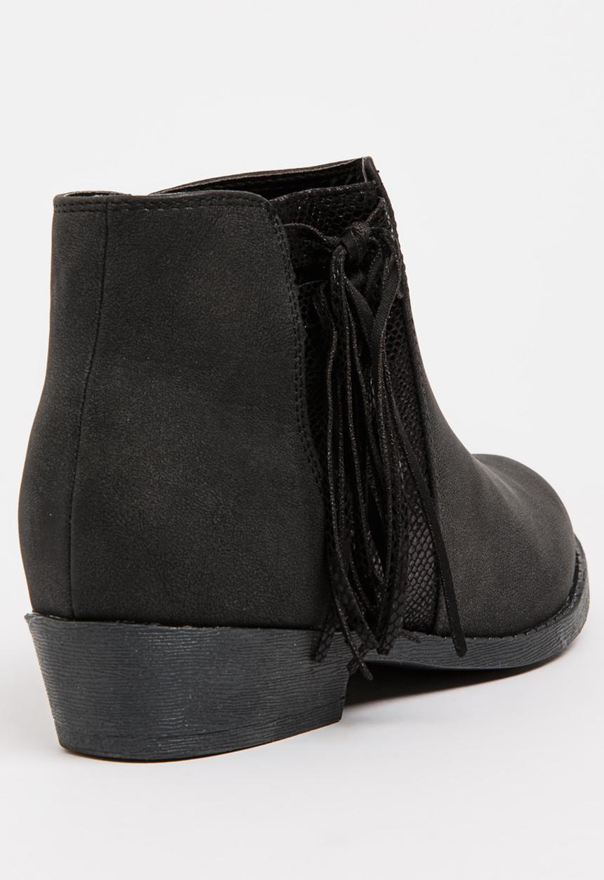 Awol - Girls Fringe Boot Black