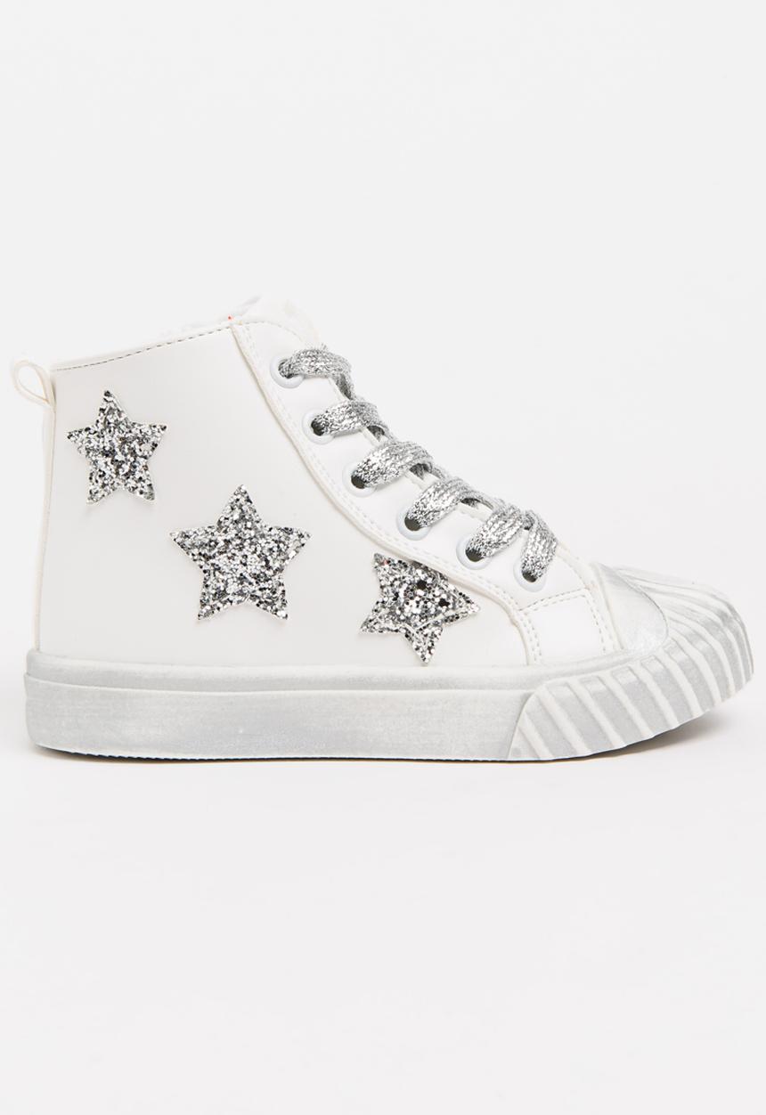 Pop Candy - Girls Star Embellished Sneaker White