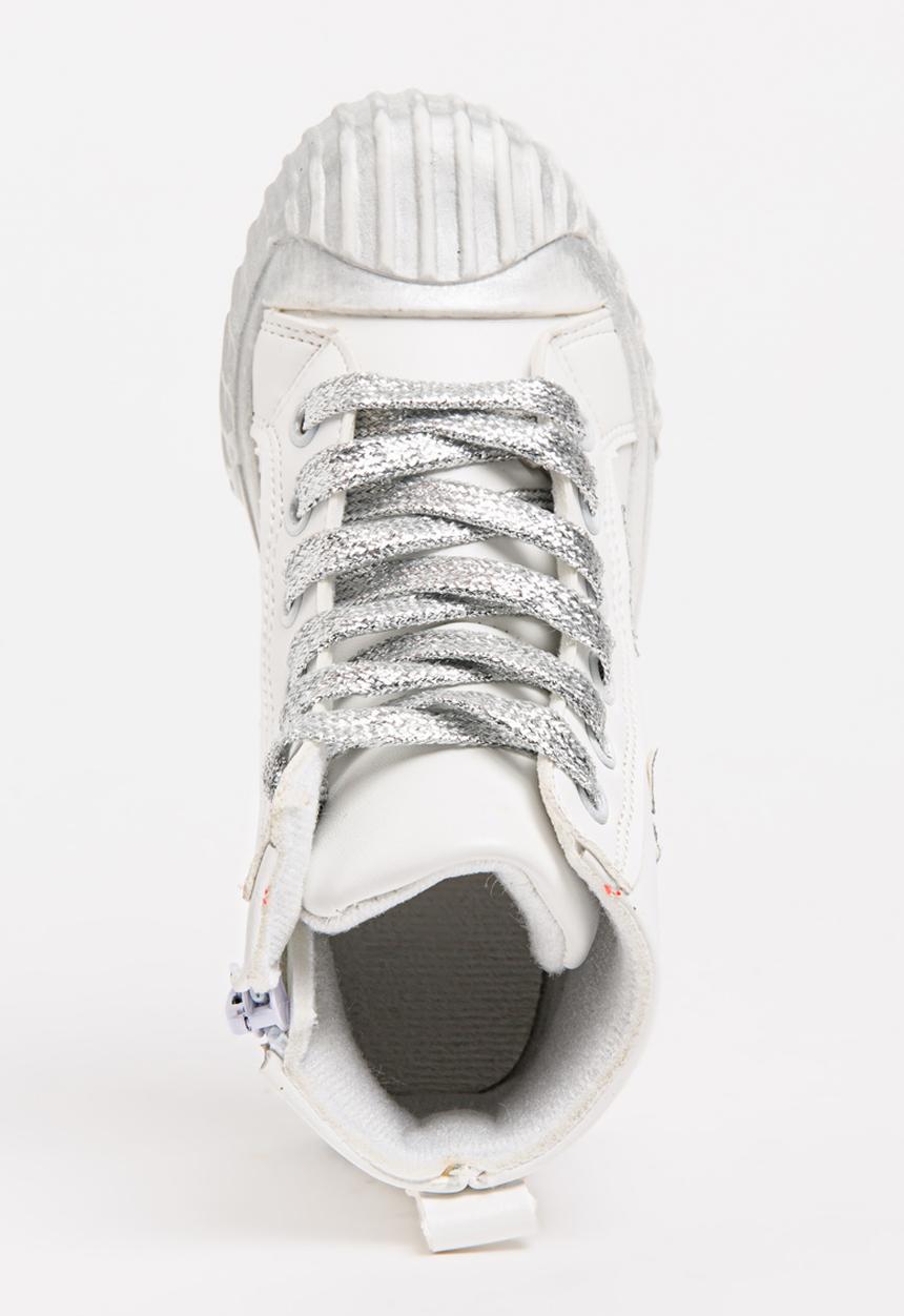 Pop Candy - Girls Star Embellished Sneaker White