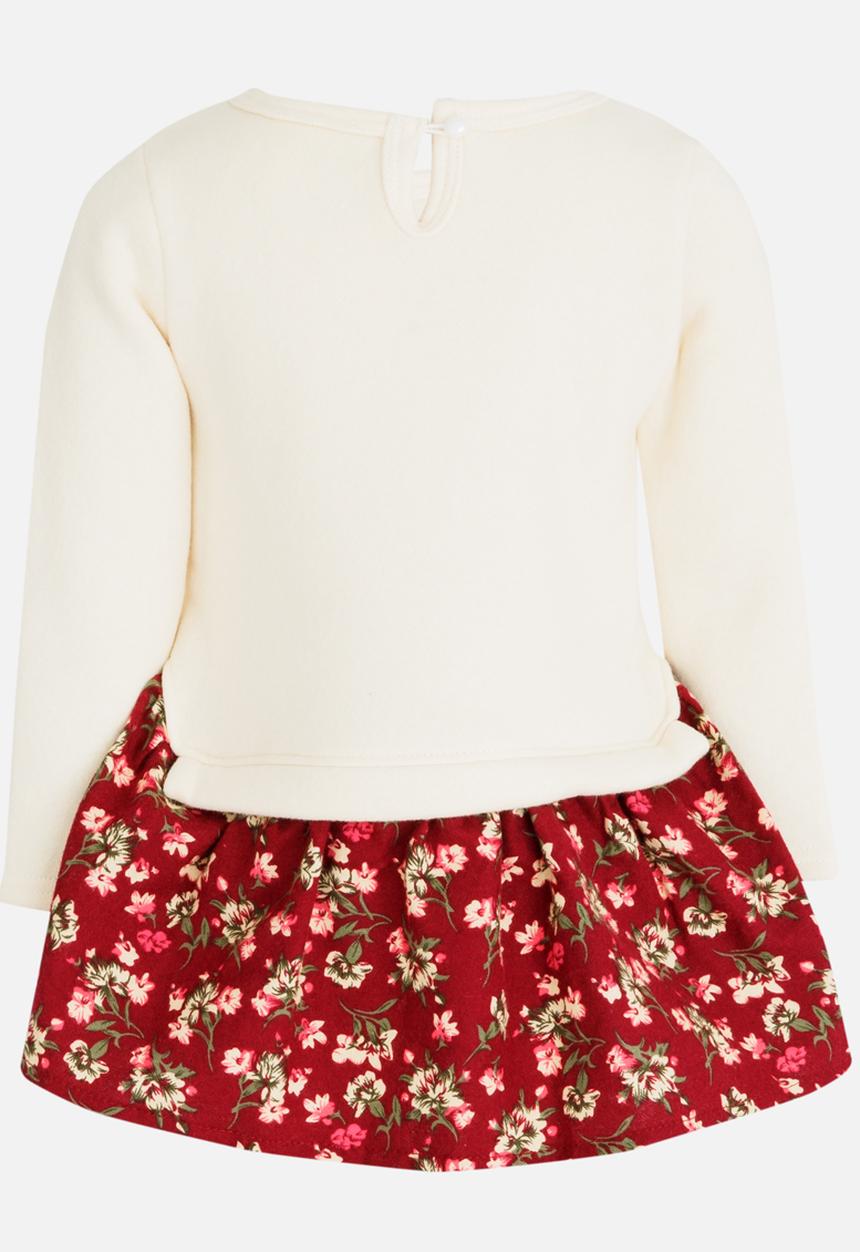 Pop Candy - Printed Sweat Top & Skirt Set Red