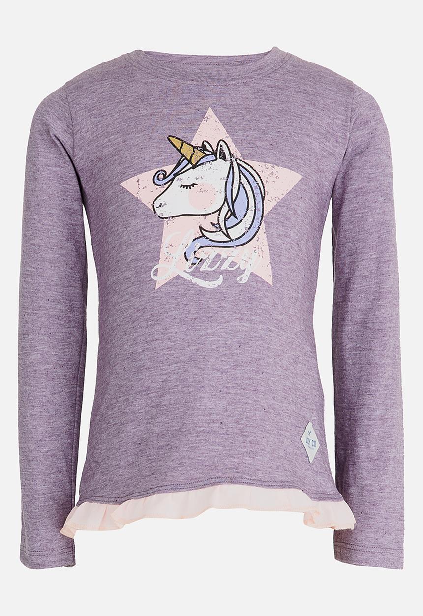 Lizzy - Samara Frill Hem Tee Mid Purple