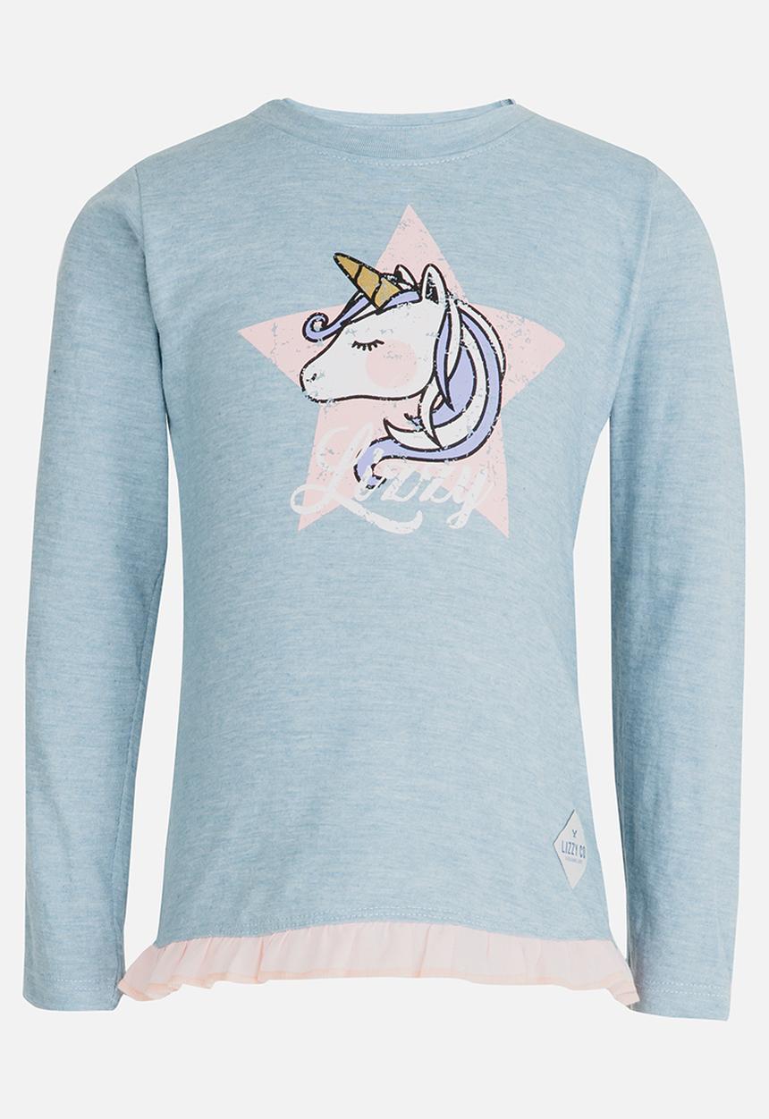 Lizzy - Samara Frill Hem Tee Pale Blue
