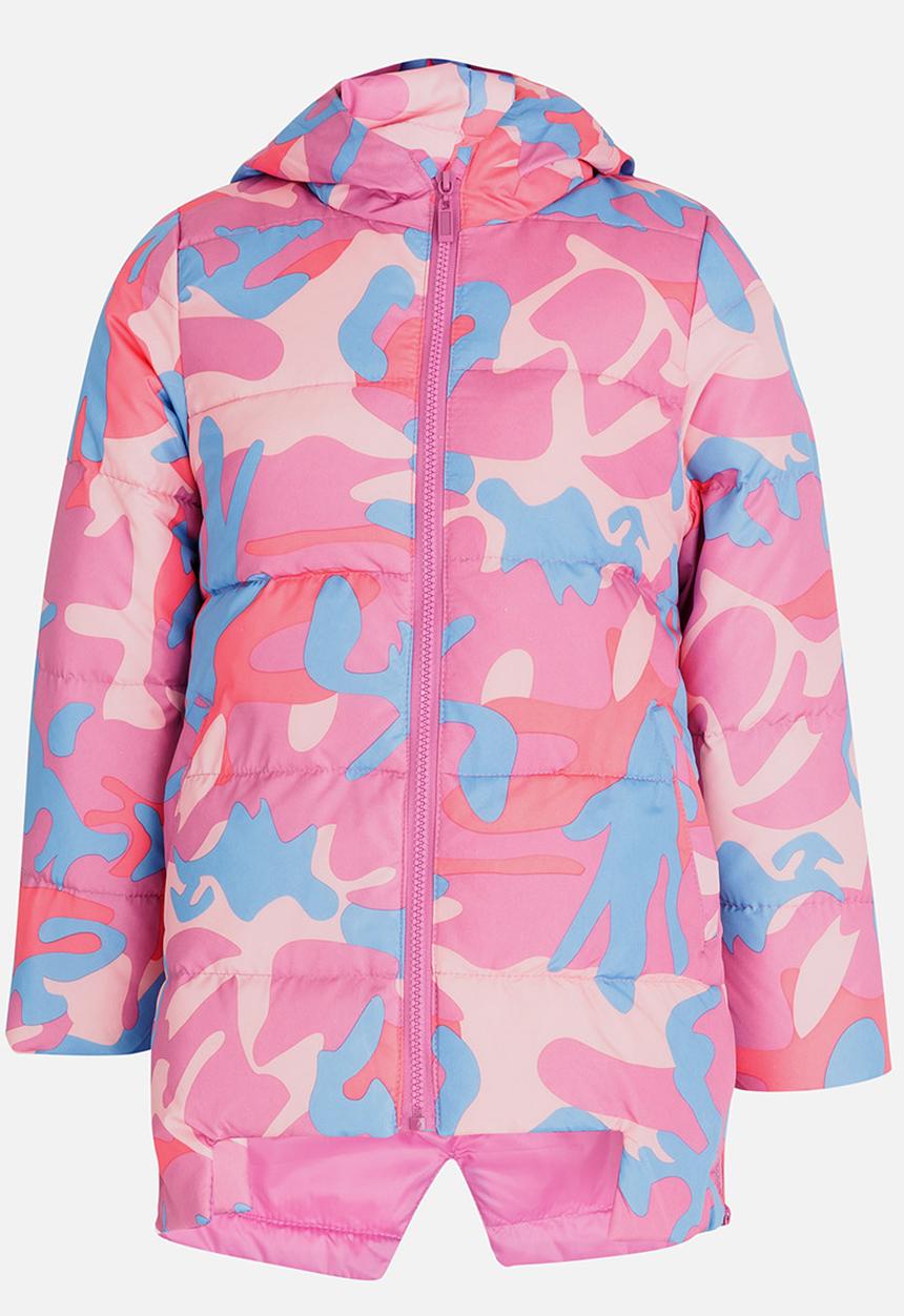 Pop Candy - Printed Puffer Jacket Mid Pink