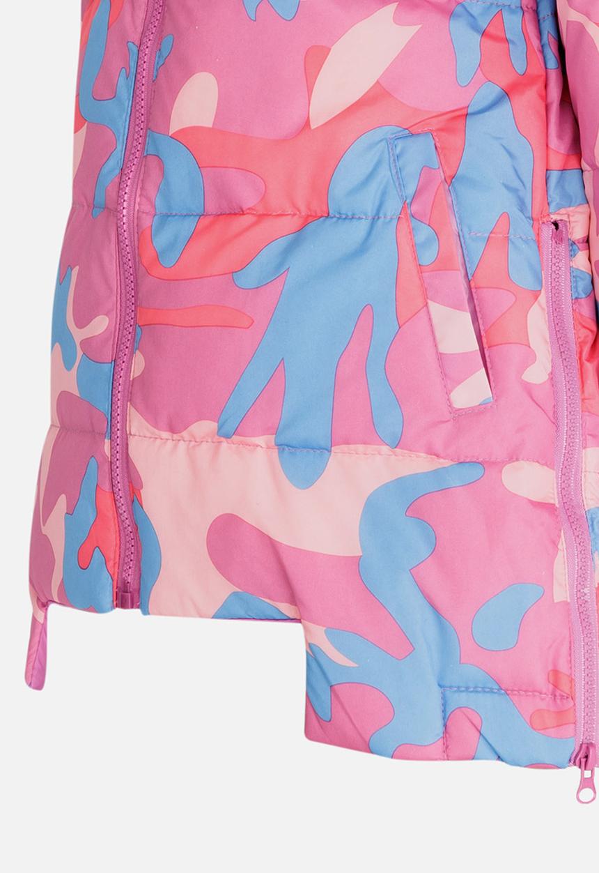Pop Candy - Printed Puffer Jacket Mid Pink