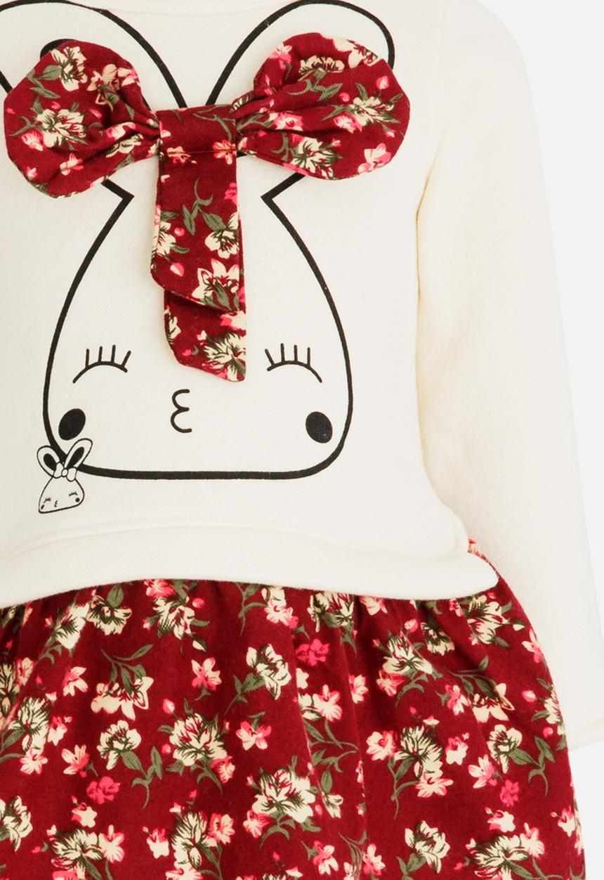 Pop Candy - Printed Sweat Top & Skirt Set Red