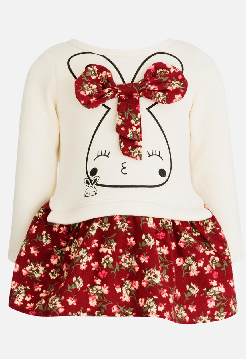 Pop Candy - Printed Sweat Top & Skirt Set Red