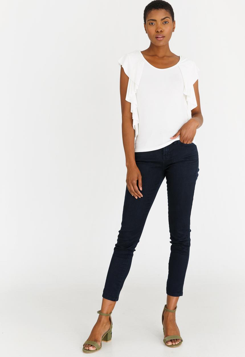 edit - Ruffle Top Off White