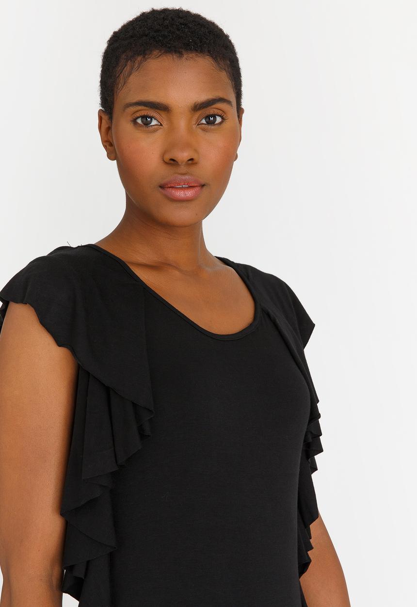 edit - Ruffle Top Black