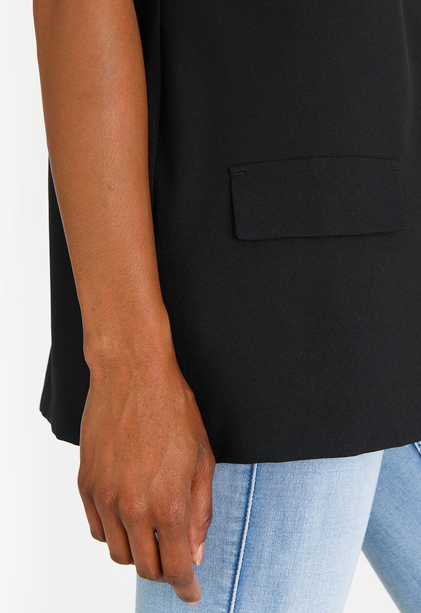 edit - Sleeveless Pinafore Top Black