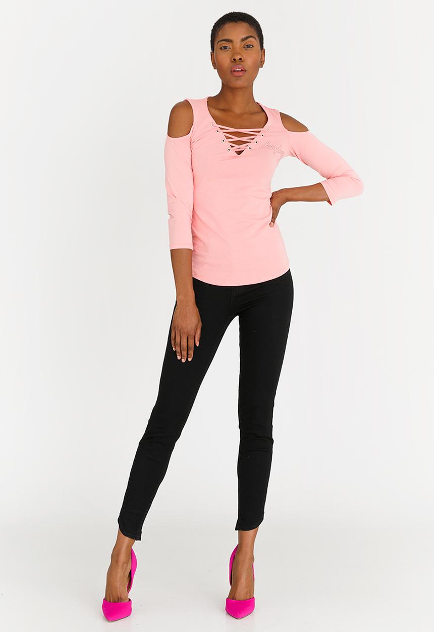 SISSY BOY - Cold Shoulder Top Mid Pink