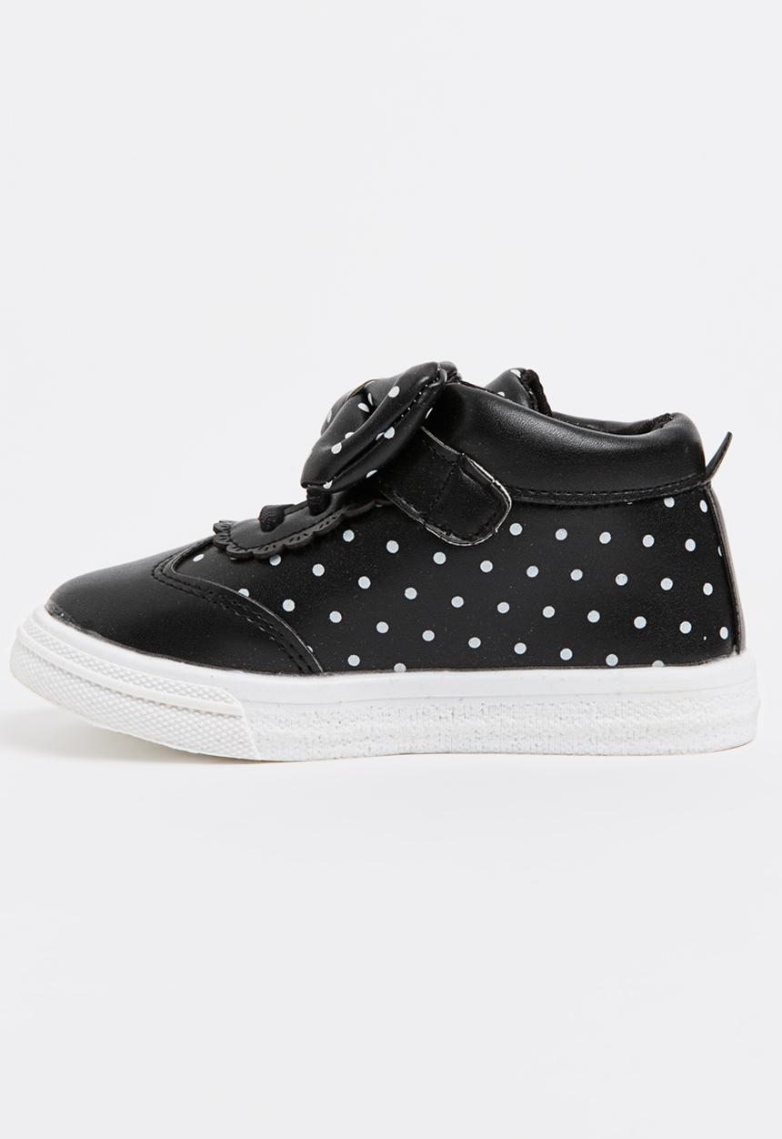 Pop Candy - Girls Polka Dot  Sneaker Black
