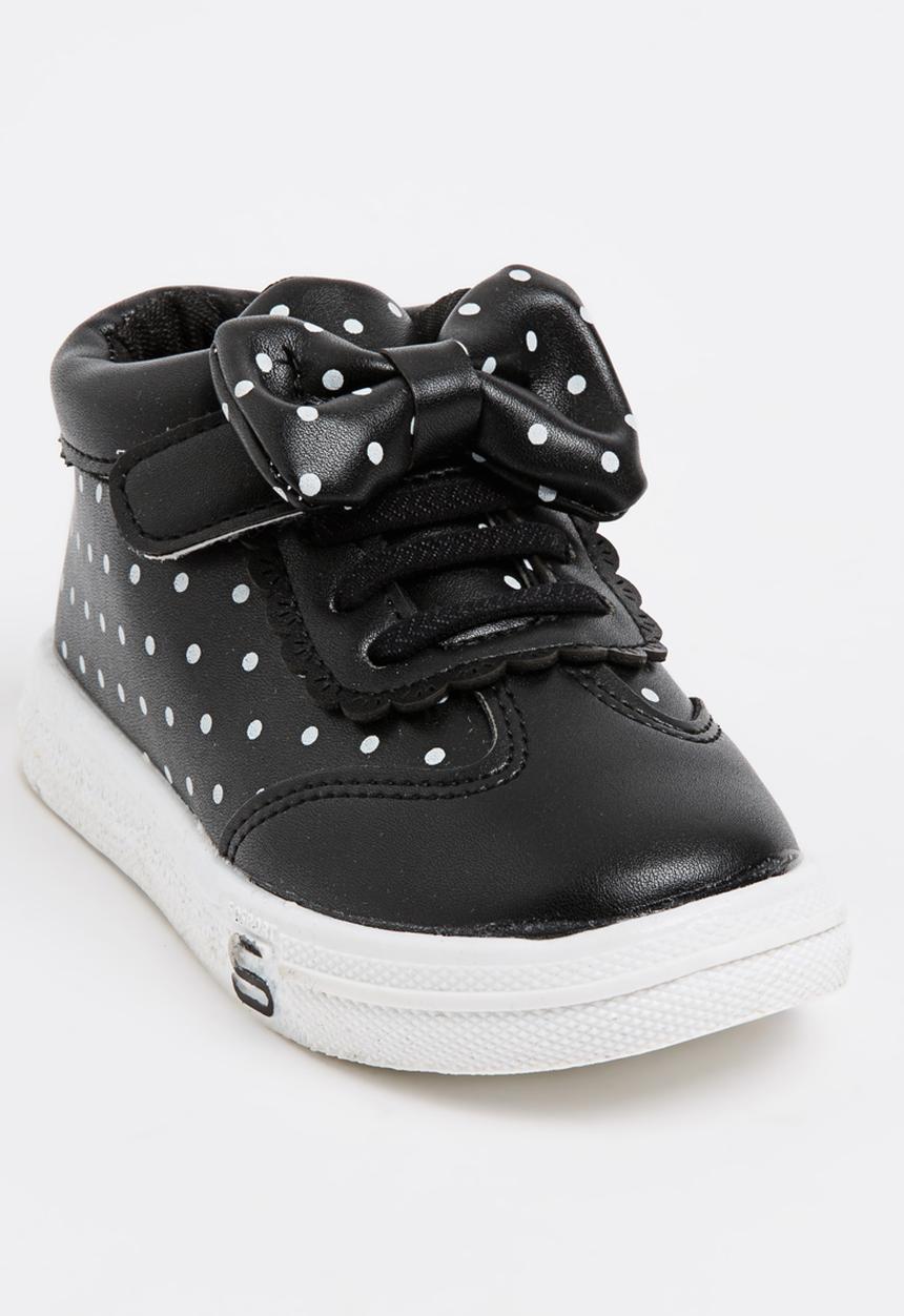 Pop Candy - Girls Polka Dot  Sneaker Black