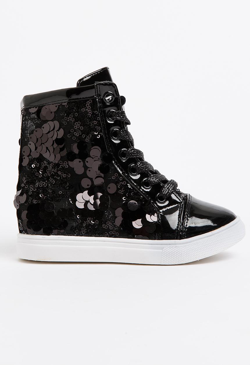 Pop Candy - Girls  Sparkle High Top Sneaker Black