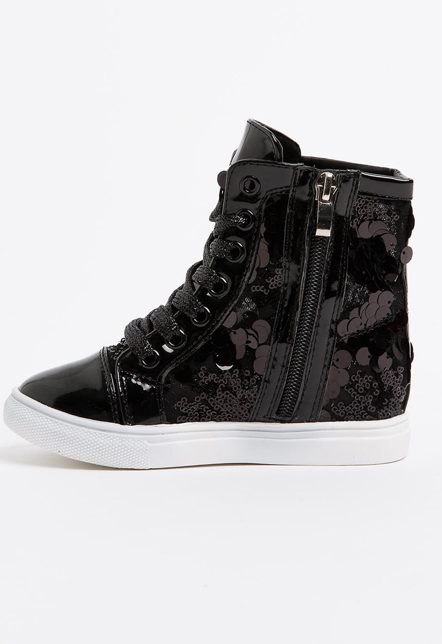 Pop Candy - Girls  Sparkle High Top Sneaker Black