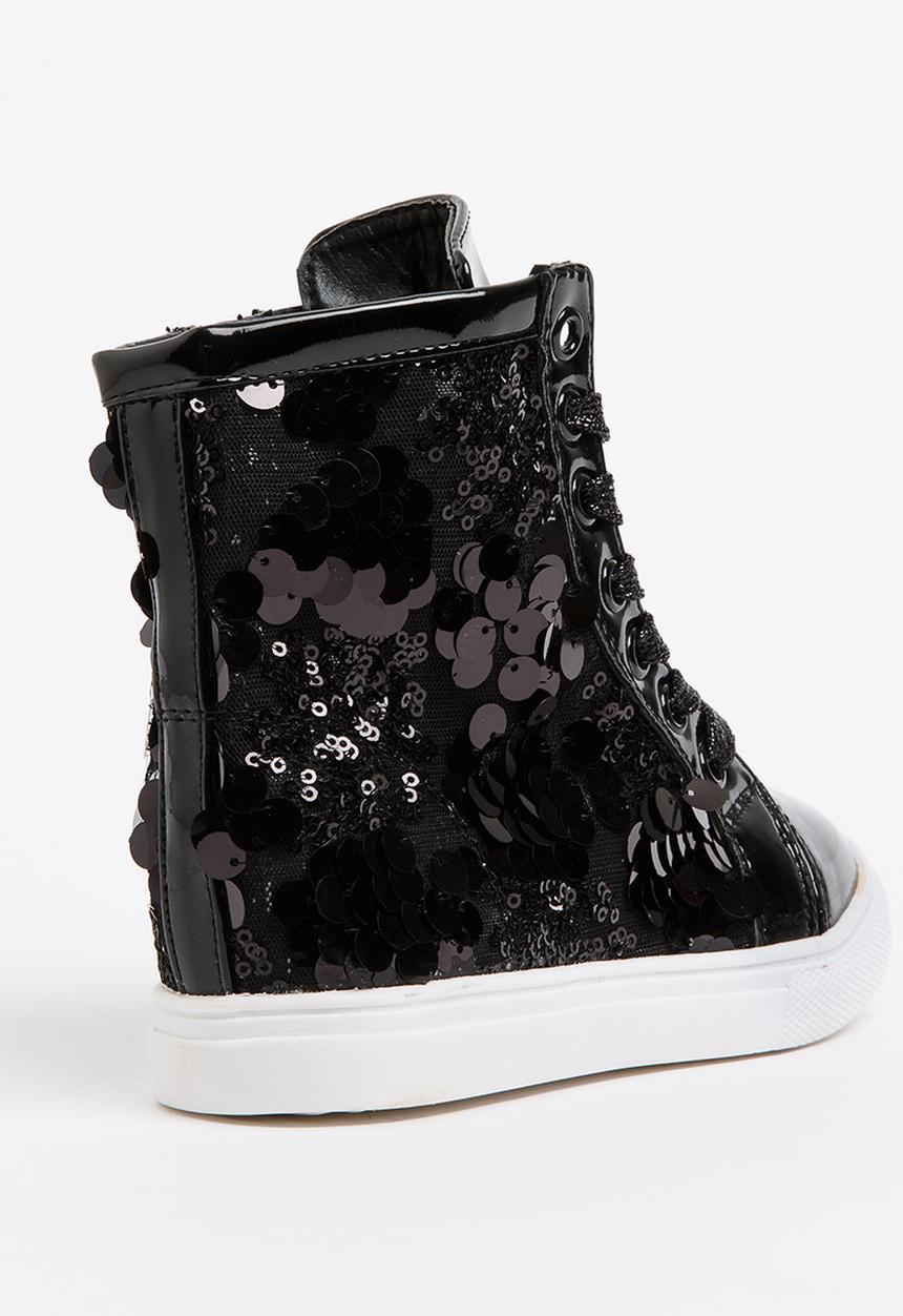 Pop Candy - Girls  Sparkle High Top Sneaker Black