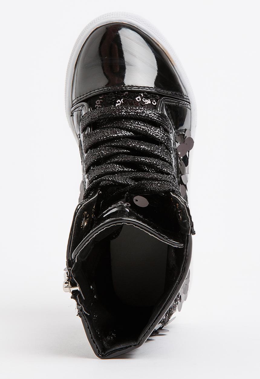 Pop Candy - Girls  Sparkle High Top Sneaker Black