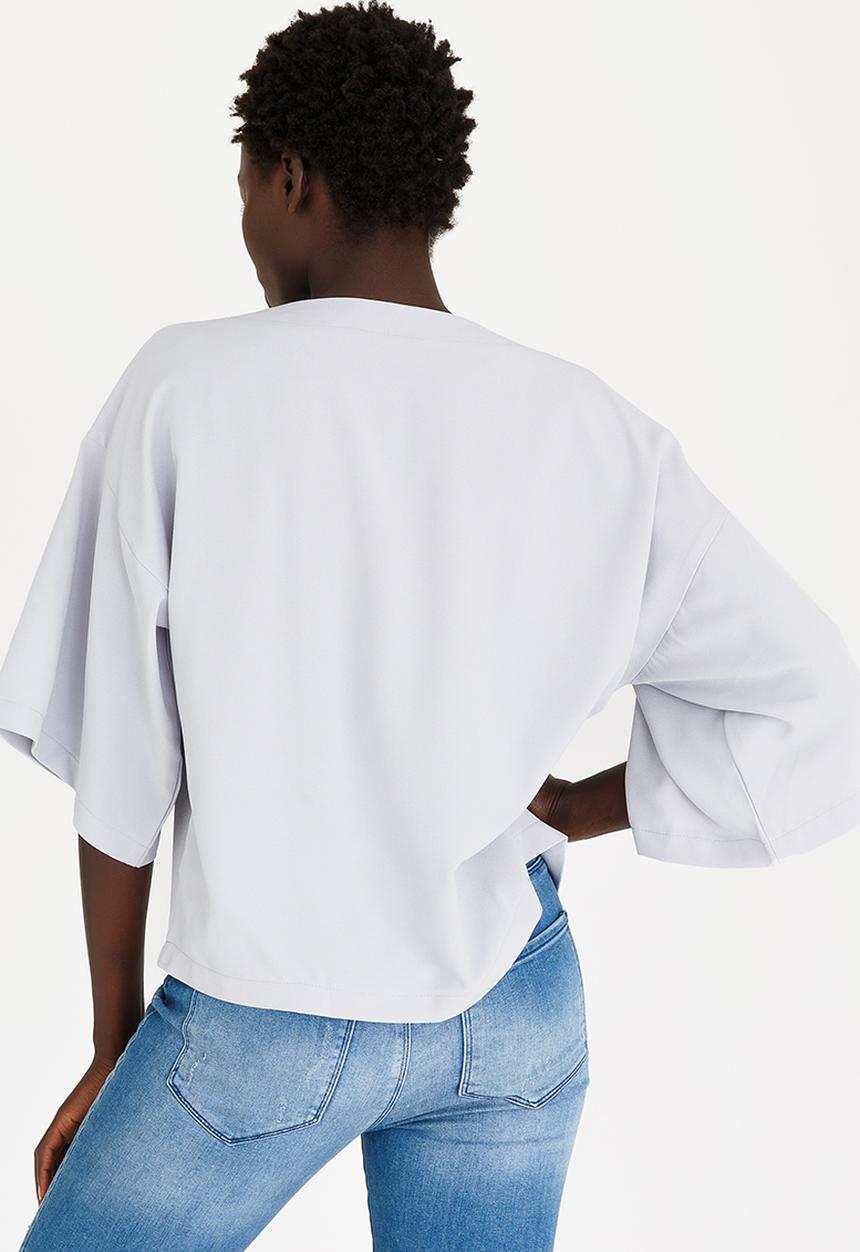 STYLE REPUBLIC - Neckline Detail Blouse Pale Grey