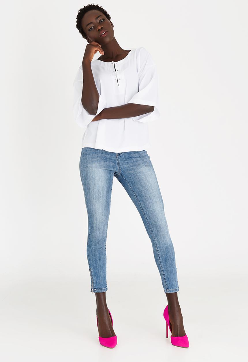 STYLE REPUBLIC - Neckline Detail Blouse Off White
