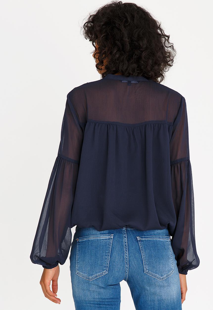 ONLY - Velve Long Sleeve Top Navy