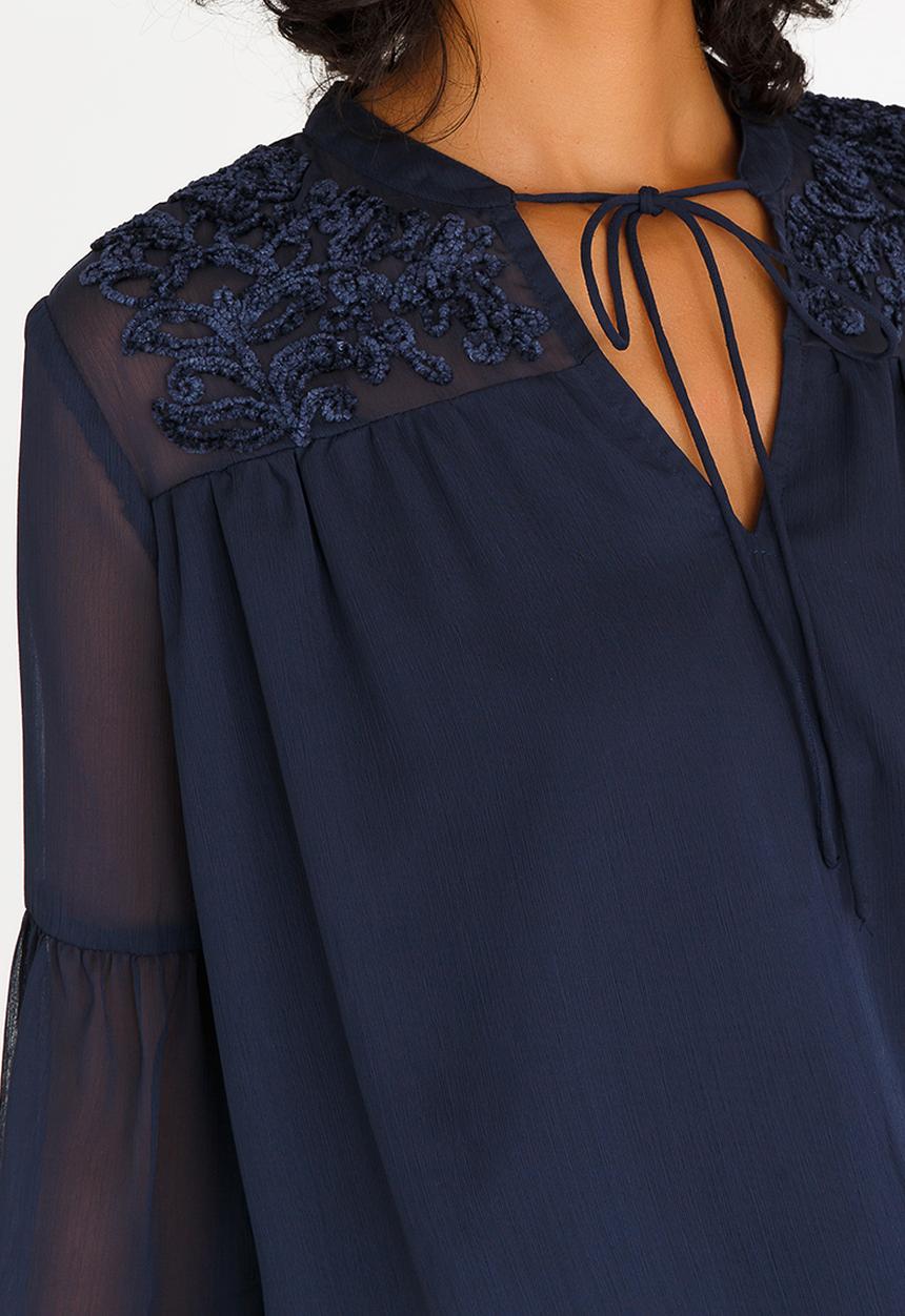 ONLY - Velve Long Sleeve Top Navy
