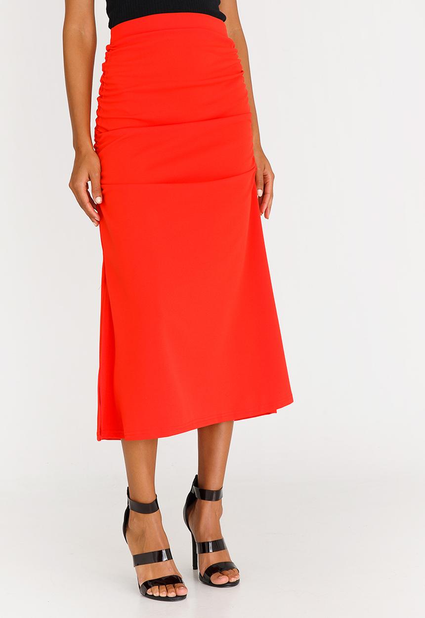 STYLE REPUBLIC - Ruched Detail Skirt Red