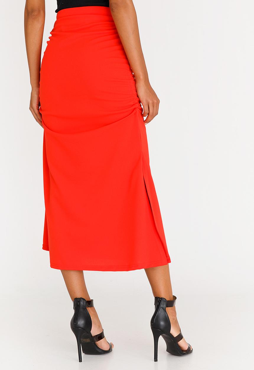 STYLE REPUBLIC - Ruched Detail Skirt Red
