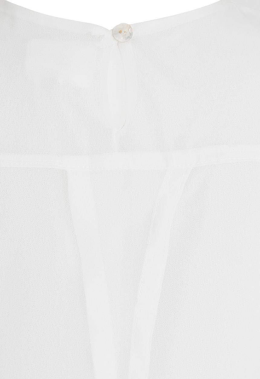 Rebel Republic - Longer Length Chiffon Layer Top White