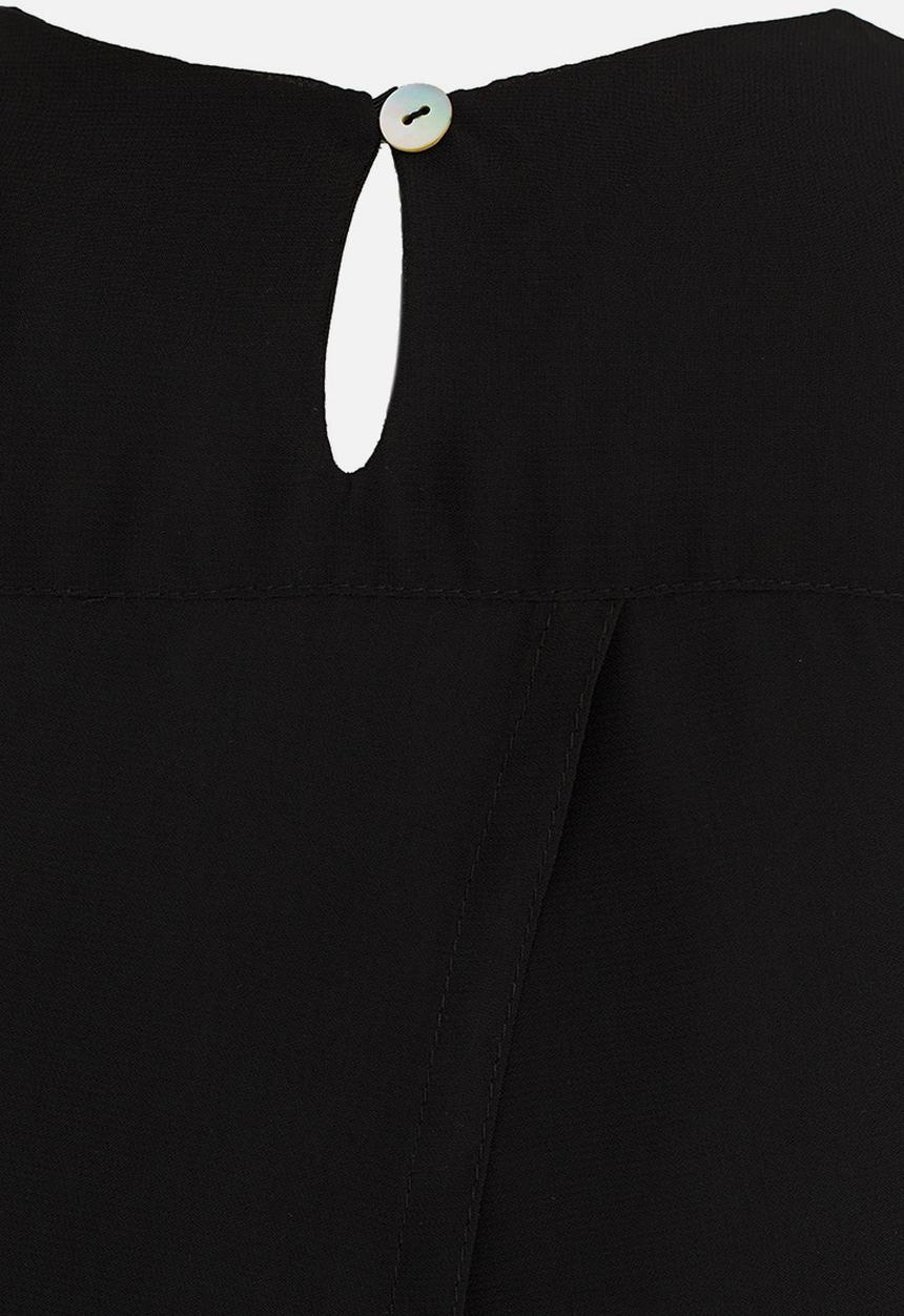Rebel Republic - Longer Length Chiffon Layer Top Black