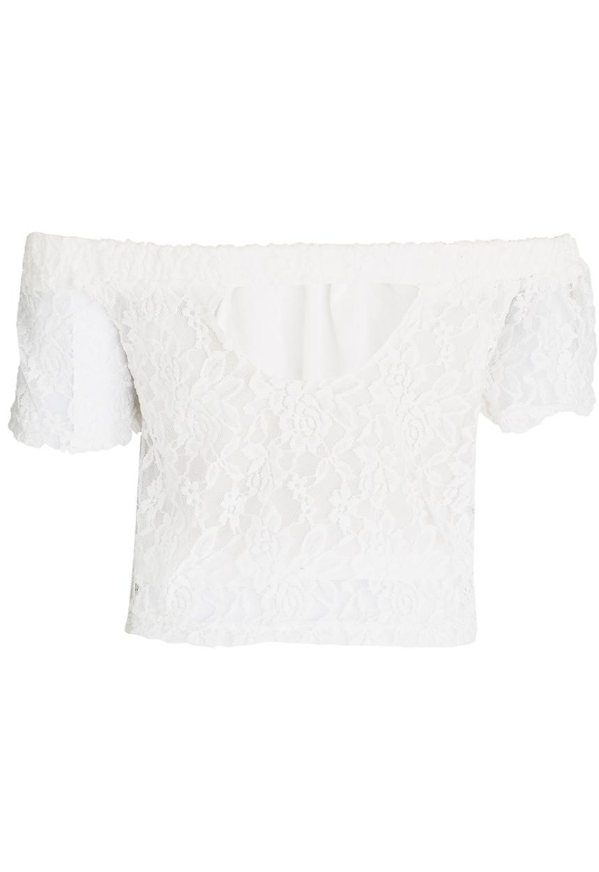 Rebel Republic - Off The Shoulder Top With Back Detail White