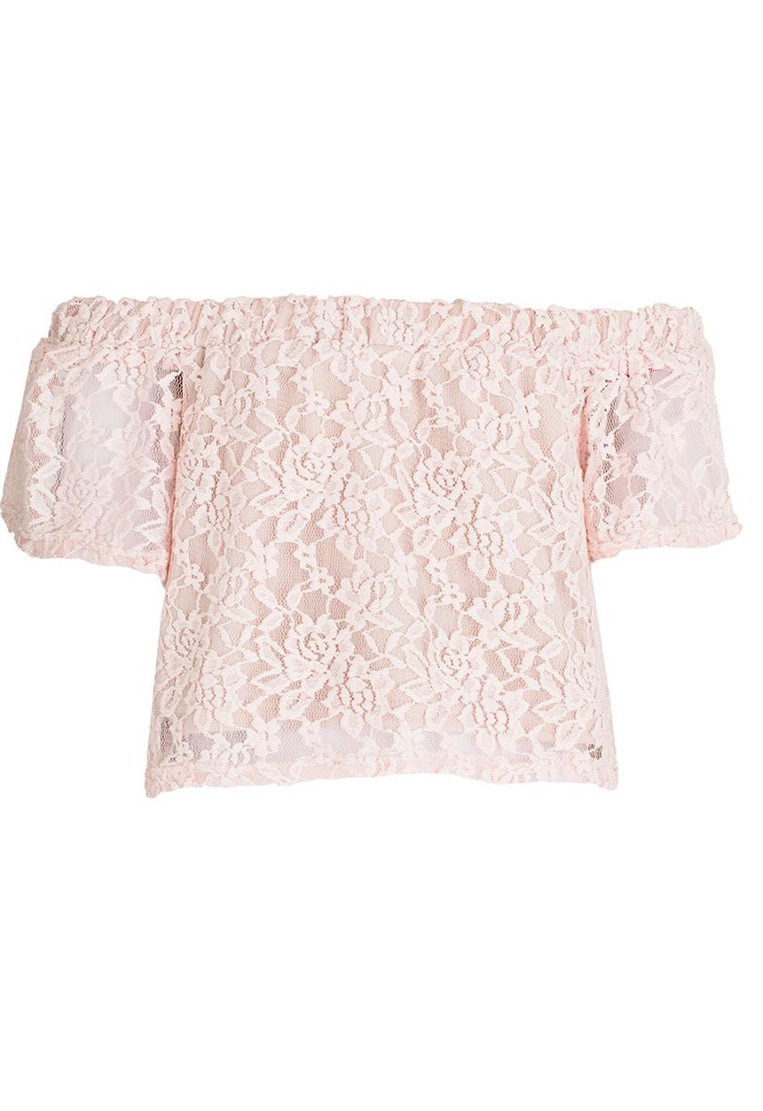Rebel Republic - Off The Shoulder Top With Back Detail Pale Pink