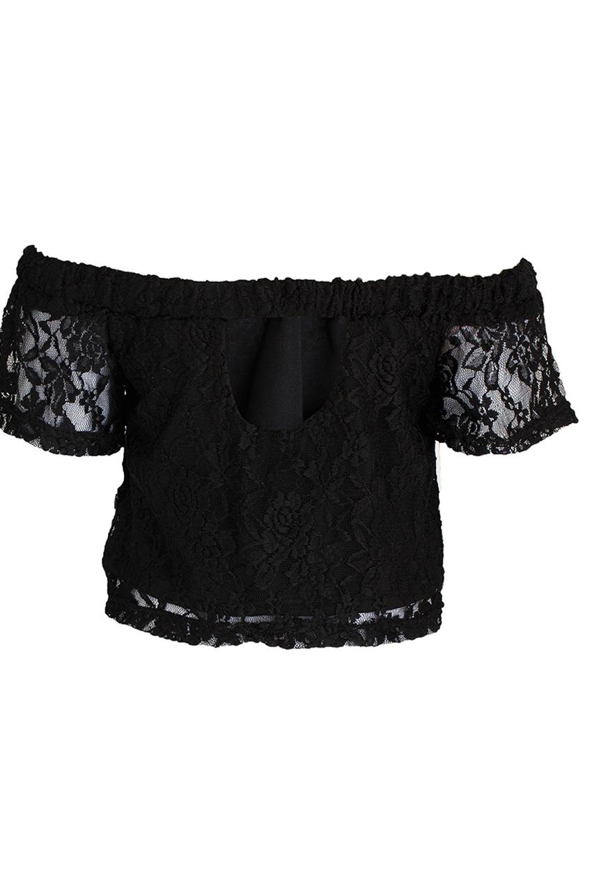 Rebel Republic - Off The Shoulder Top With Back Detail Black