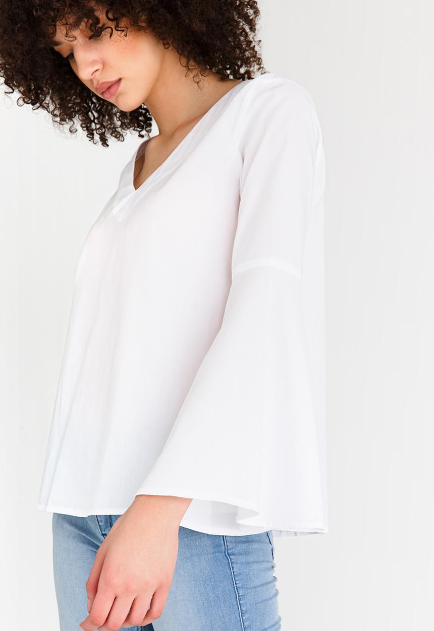 edit - Tunic with Bell Sleeve White
