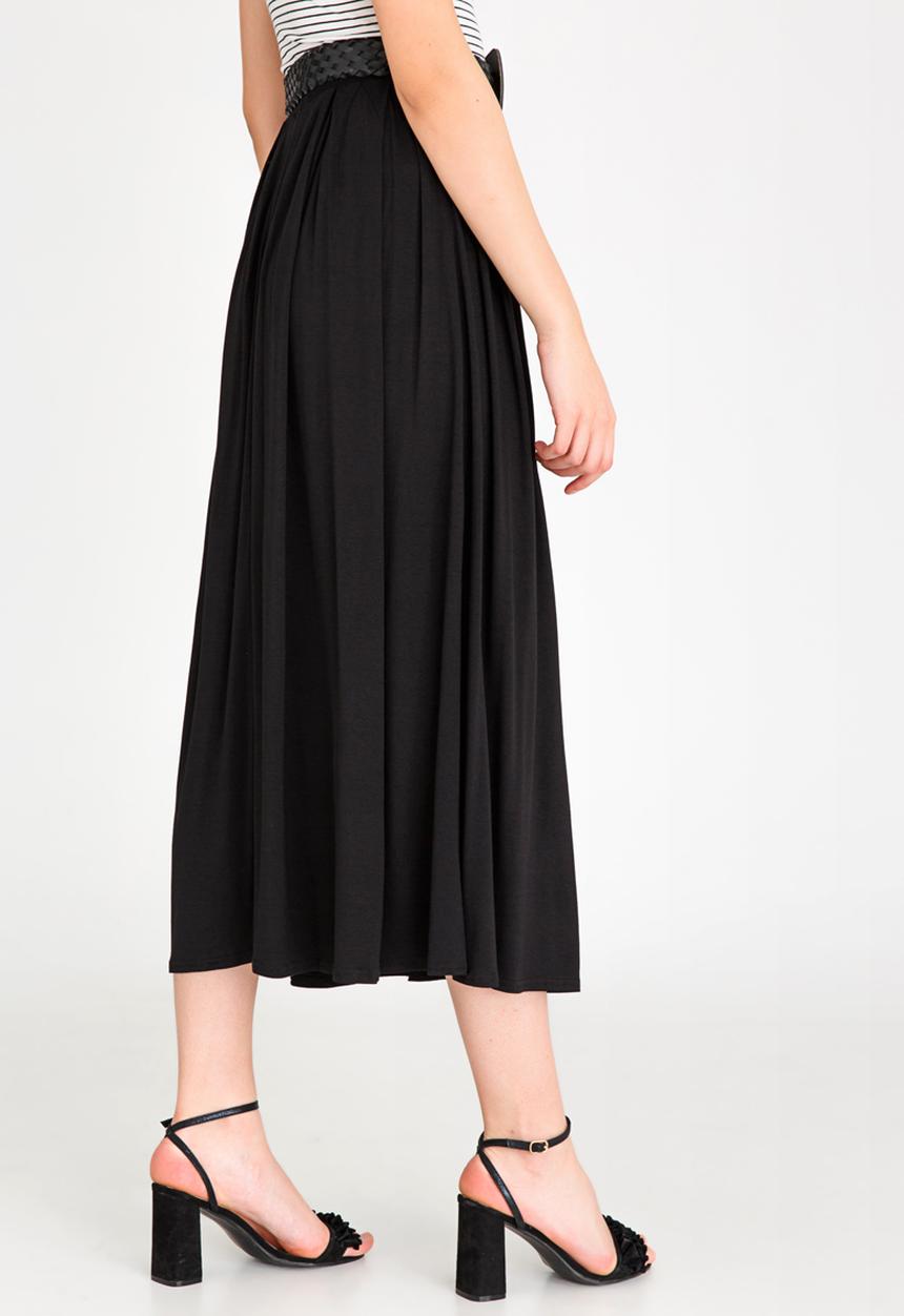 edit - Belted Maxi Skirt Black
