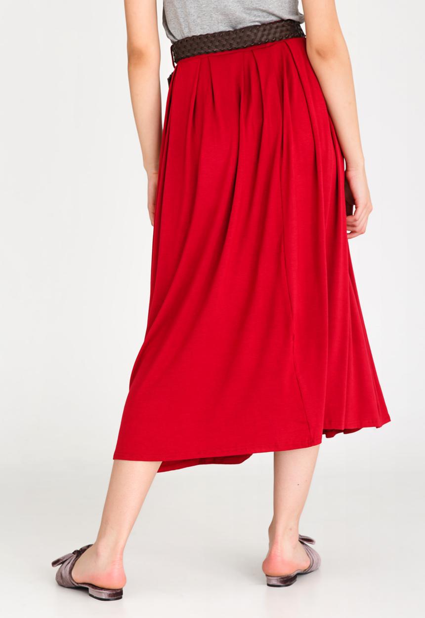 edit - Belted Maxi Skirt Burgundy