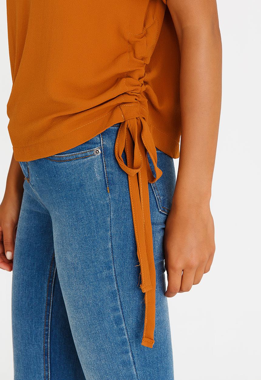 c(inch) - Drawcord Detail Blouse Rust