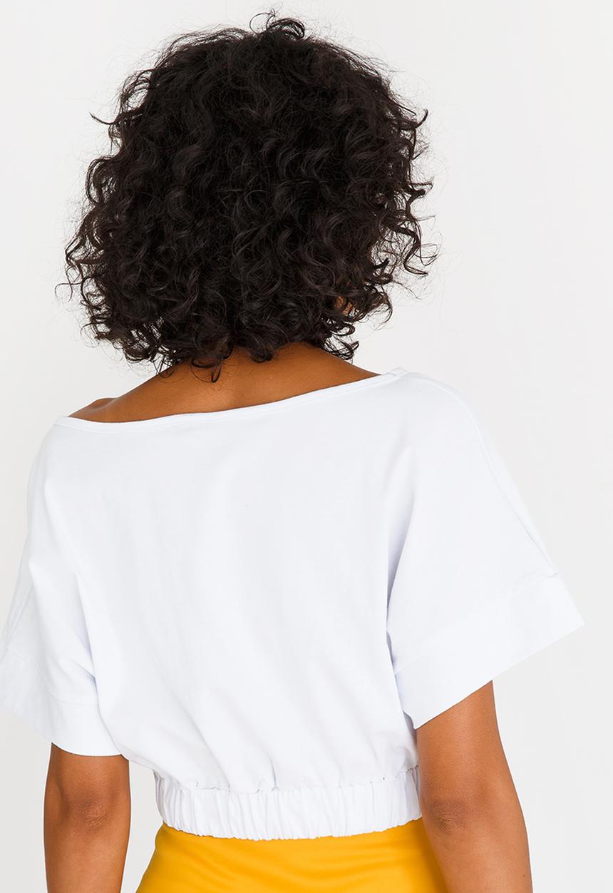 c(inch) - Cropped T-shirt White