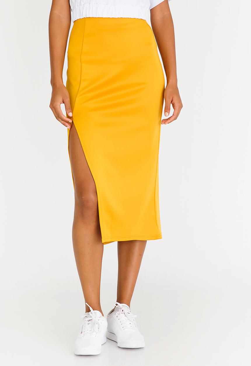 c(inch) - Basic Bodycon Skirt Yellow