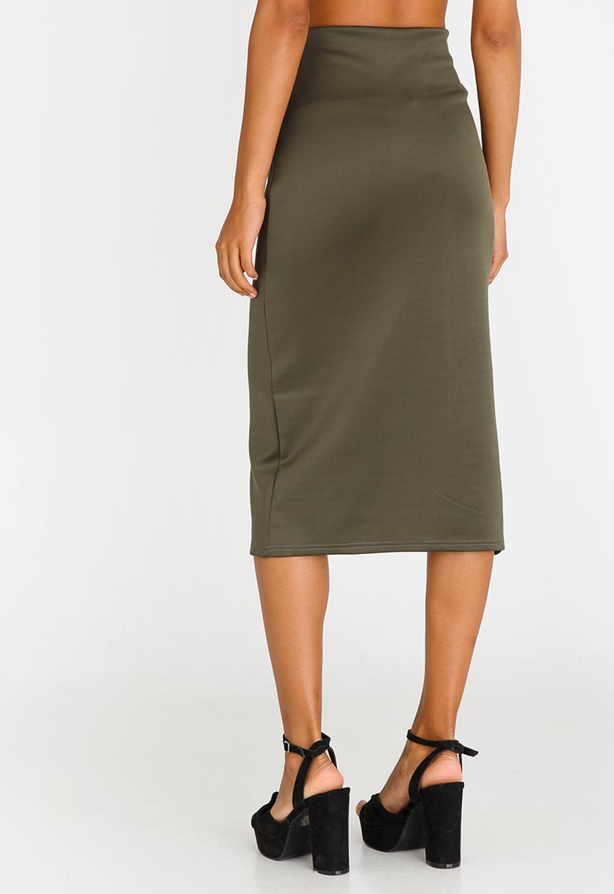 c(inch) - Basic Bodycon Skirt Dark Green