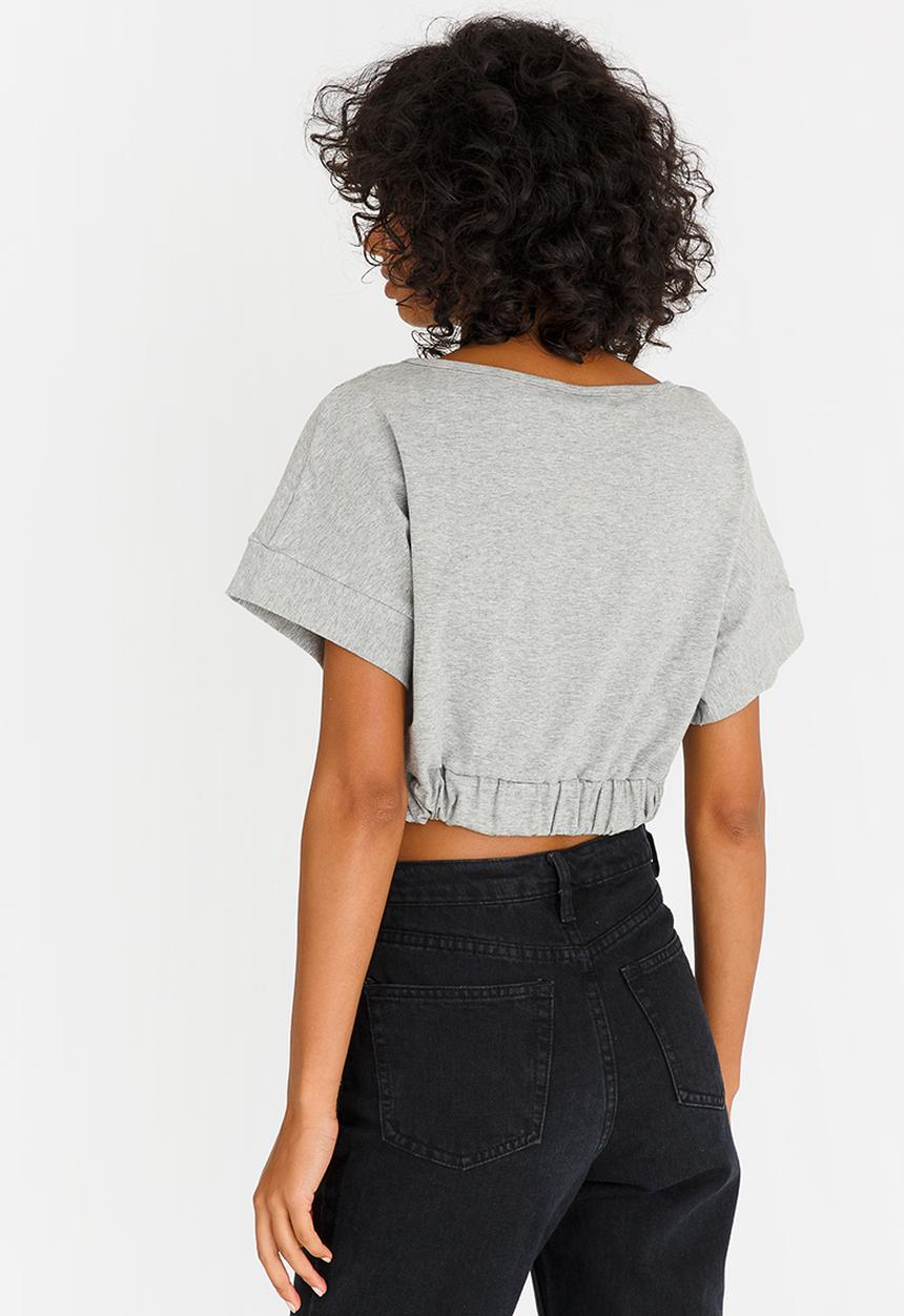 c(inch) - Cropped T-shirt Grey