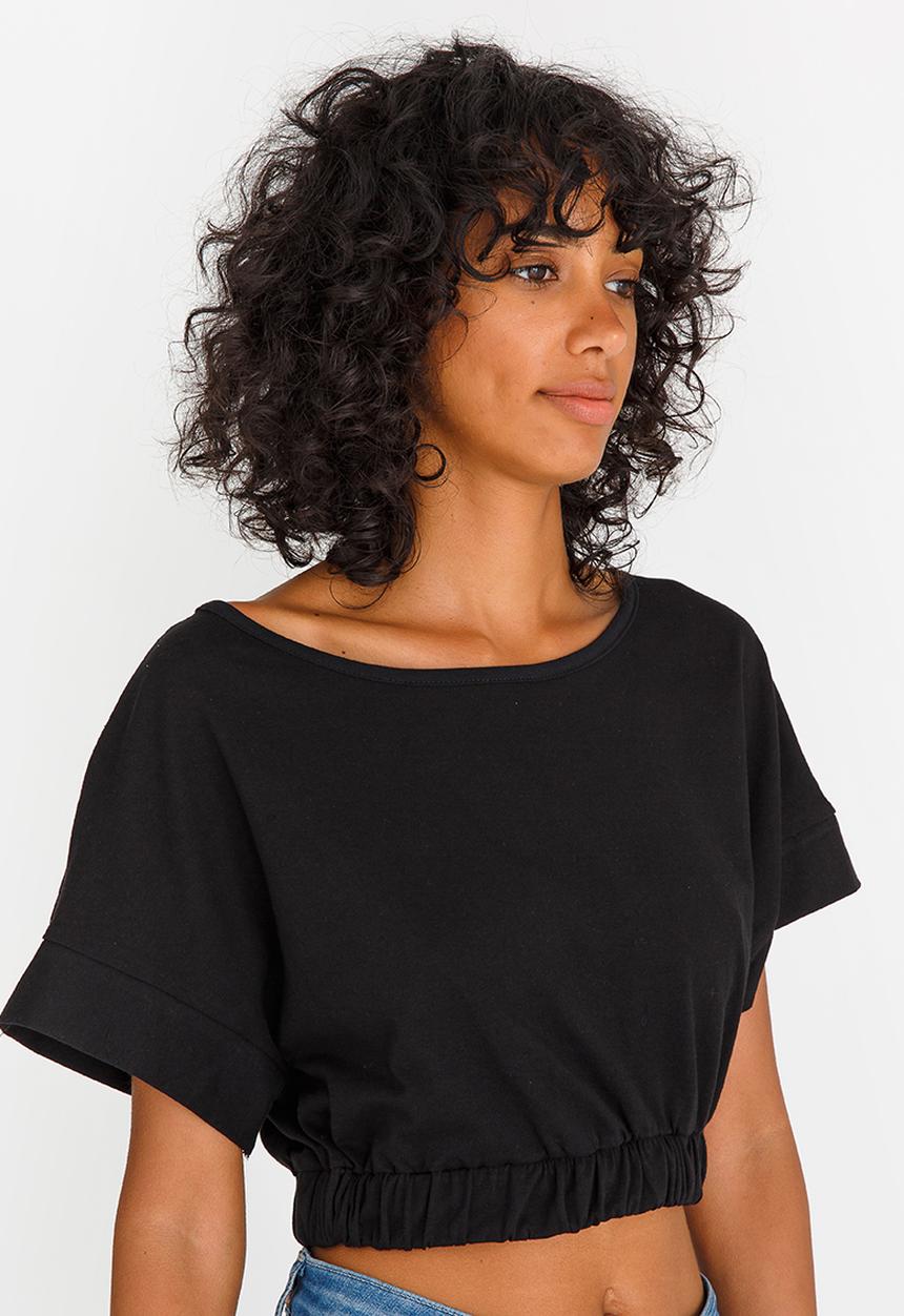 c(inch) - Cropped T-shirt Black