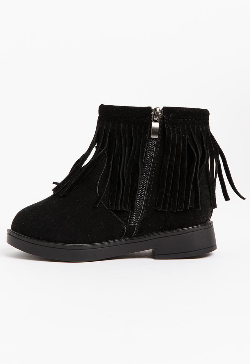 Pop Candy - Girls  Fringe Boot Black