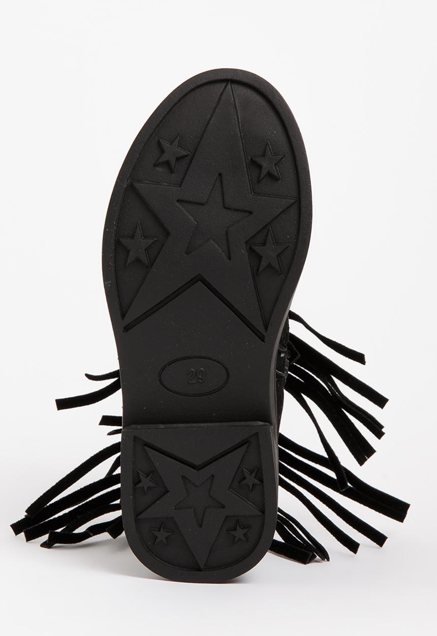 Pop Candy - Girls  Fringe Boot Black