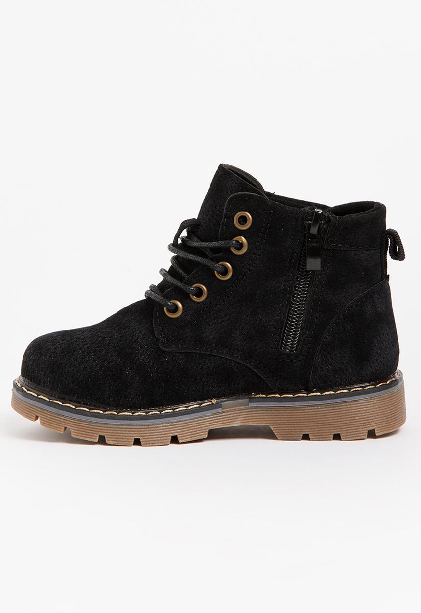 Pop Candy - Boys Lace Up Boot Black