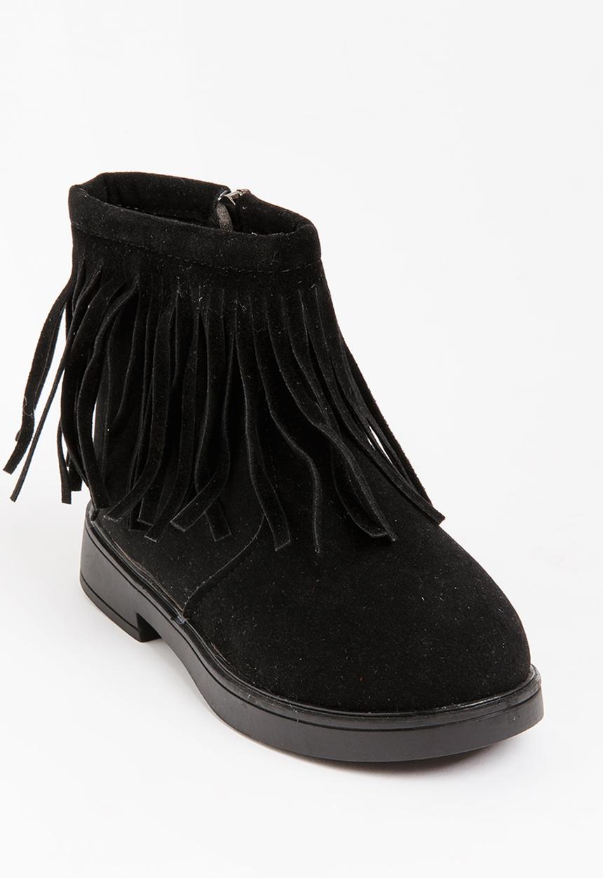 Pop Candy - Girls  Fringe Boot Black